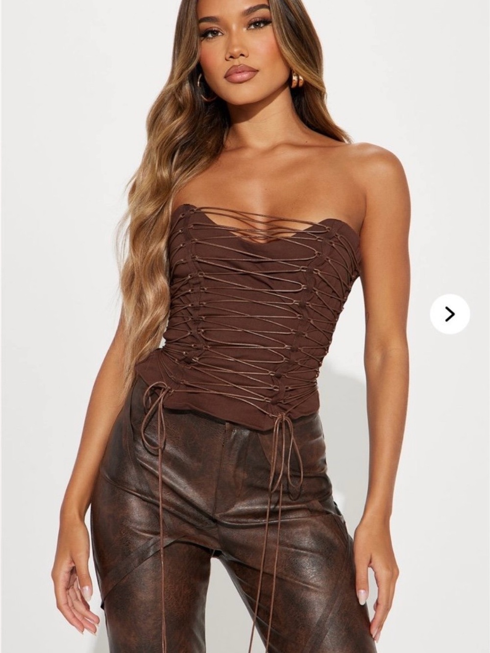 Fashion Nova faux leather corset top-medium NWT